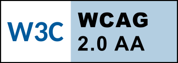 Logotipo de Nivel de conformidad doble A, Pautas de Accesibilidad para el Contenido Web del W3C-WAI